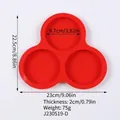 Red 3-cavity 4-inch silicone round cake mold tray with dimensions 23cm by 22.5cm - 3-Cavity Round / Red