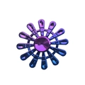 Fidget spinner toy featuring a vibrant purple and blue gradient chrome flower design - New Gradient Dazzling Peacock Spreading Tail