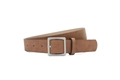 Brauner PU-Ledergürtel mit silberner quadratischer Schnalle im minimalistischen Stil - Camel