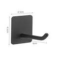 Matte black stainless steel wall hook with 4.5x4.5cm square base and 6cm length - 6cm 135 Degree Hook [Black]