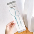 2-piece light blue hair braid tool set with flexible pull-through needles for girls - Style 17 Hair Loop Kit (C5-283) / Two-Piece Set / Blue