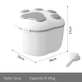 Conteneur de nourriture sous vide pour animaux blanc et gris avec pelle, 8-10 kg - Capacité 8-10kg / Gris (avec pelle)