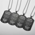 Set of four black stainless steel dog tag necklaces for son and daughter from parents - Necklace / Black