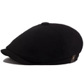 Casquette gavroche noire classique avec bride en cuir latérale et boucle en métal vintage - Réglable (55-60cm) / Noir