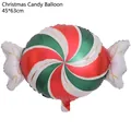 Christmas candy swirl foil balloon in red green and white colors 45x63cm size - Christmas Candy (Red & Green) / 45x63cm