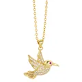 Collar minimalista con colgante de colibrí dorado con circonitas y fina cadena en O - Estilo B (Colibrí Volando)
