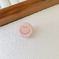 Cute pink acetate smile face mini hair clip for women with a glossy resin finish - 5# Pink