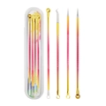8-piece blackhead remover tool set with gradient gold-red finish and non-slip handles - 4-Piece Set (Colored Card) / Gold Red Gradient