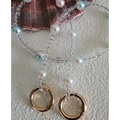 DIY colorful pearl and crystal bead lanyard with golden ring for phone cases - 31cm / Mermaid Pearl (Gold Buckle)