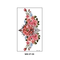 Tatuaggio temporaneo floreale WM-XT-008 con rose rosse e piccoli fiori blu - WM-XT008