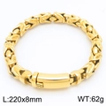 Pulsera punk bizantina de acero de titanio chapada en oro 18k, largo 220mm y ancho 8mm - Pulsera 22cm / Dorado