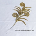 Detail view of 40cm golden glitter decorative leaf branch for Christmas decor - Flying Phoenix Leaf