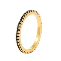 Bague éternité en or avec micro-pavé de pierres noires dans un design minimaliste raffiné - Zircon Pavé Noir / Or/Strass Noir
