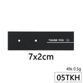 Black 7x2cm earring display cards with white Thank You text for jewelry packaging - Black Thank You Printed Card (Style 05TKH) / Small