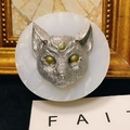Detailed evil cat head silicone mold for DIY aromatherapy ornaments and resin crafts - No. 2-Realistic Cat Head