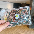 Colorful plush hair ties set in a transparent daisy zipper bag for kids and girls - Morandi Color Plush 100pcs