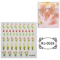 5D embossed tulip nail art stickers DIY adhesive decal charming floral manicure accessories - Cartoon Sticker (RJ-0018) / 60X60mm
