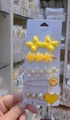 Five-piece yellow butterfly hair clip set with star and pearl heart shapes on card - Yellow Set D / Five-Piece Set