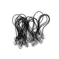 Bulk pack of DIY black braided phone straps with silver alloy connectors for accessories - Black