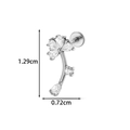 Silberne Blumen-Zirkon-Knorpel-Ohrstecker mit Maßen 1,29 cm Höhe und 0,72 cm Breite - 4# Blumenform-Stil (2623-4# Silber)