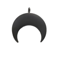 Colgante de media luna en acero inoxidable negro pulido para joyería artesanal - Negro