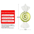 Green spiral Christmas candy ornament in PVC with sparkling finish 15cm height - 15cm Green Round Spiral