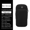 Fascia braccio sportiva nera per cellulari da 7 pollici con doppia tasca spaziosa - Fascia da Braccio in Neoprene Extra Large Nero