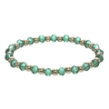 Elastic beaded bracelet with turquoise crystal and gold metal beads for Christmas - 015-Turquoise Crystal Gold