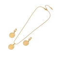 Gouden sieradenset met slangenketting en ronde zirkonia-hangers van roestvrij staal - Medusa-reliëf (2# Medusa)