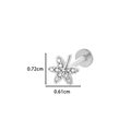 Silver stainless steel starfish labret stud with zircon stones and dimensions 0.72x0.61cm - Starfish (0155-12#) / Silver