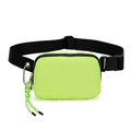 Neon green waterproof waist bag with adjustable black strap and silver carabiner - Fluorescent Green