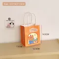 Orange cartoon bear gift bag with white rope handles and size 12.5x14.5x7.5cm - 4# Cake Bear