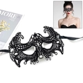Elegant black lace masquerade mask for women featuring intricate floral embroidery - 031 Flying Wing