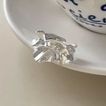 Minimalist silver ring featuring an abstract crinkled design with a polished metallic finish - Silver Crinkled Irregular (JZ0844)