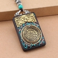 Ebony Gold No.2 Auspicious Beast Trigrams Single Pendant