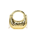 Schicke goldene Halbmond-Handtasche mit Rautensteppung und rundem Griff für Damen - Gold
