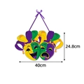 Carnaval deurdecoratie met geel groen paars maskers van 40cm breedte voor feest - Stijl 3