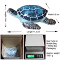 Realistic blue resin sea turtle figurine, size 11.5x9.3x4cm, weighing 155.1g for garden decor - Blue Sea Turtle Ornament