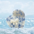 Blue heart acetate hair claw with white bow detail and marble texture for women - Blue Floral Colorful Heart Bow Claw (Approx. 7cm)