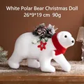 Figurine d'ours polaire de Noël blanc avec écharpe rouge, taille 26x9x19 cm - Ours avec Écharpe