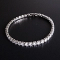 Silver tennis bracelet featuring sparkling round-cut zircon stones and a secure clasp - 5mm-17cm / White Zirconia