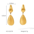 Especificaciones de tamaño y peso de los pendientes de gota de oro de 18 quilates - Pendiente de Gota de Agua Colgante (HC-E10176)