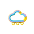 Yellow cloud shaped spring ring buckle with blue and purple panels and 3 hanging holes - Yellow