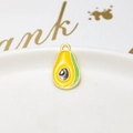 Detailed close-up of a DIY avocado-shaped alloy pendant with colorful enamel coating - 21# Large Avocado