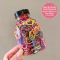 Jar of 800 black and colorful thick mini hair elastics with 0.1cm width bands - Small Thickened Black & Colorful 800 Pcs (Jar)