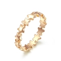 Anillo de estrellas apilable para mujer en acero de titanio pulido oro rosa - 5# / Oro rosa