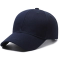 Classic navy blue cotton baseball cap with curved brim in a minimalist six-panel design - Navy Blue