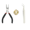3-piece DIY jewelry making tool set with needle nose pliers, tweezers and ring opener - Pliers + Tweezers + Jump Ring Tool