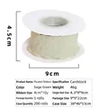 Linen style pleated ribbon for flower bouquets and cake decoration in moss green 4cm - 4cm Cardboard Roll / Stone Green