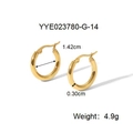 Dettaglio orecchini a cerchio dorati con diametro interno 1,42cm e larghezza tubo 0,3cm - Oro (1.42cm)